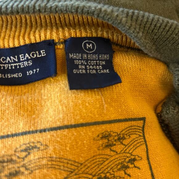 Vintage American Eagle Knit Zip Up Vest Size Medium Preppy Classic Sporty Lounge - Picture 4 of 5